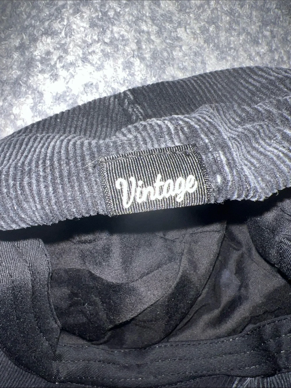 Vintage Corduroy Newsboy Cap Black